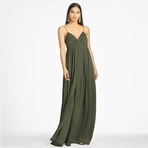Sachin & Babi Jessica Bridesmaid Dress Empire Waist Gown Size 6‎ Moss Green